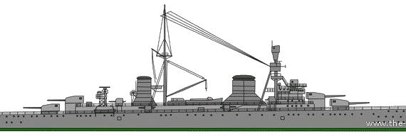 Корабль RN Trento [Heavy Cruiser] (1927) - чертежи, габариты, рисунки